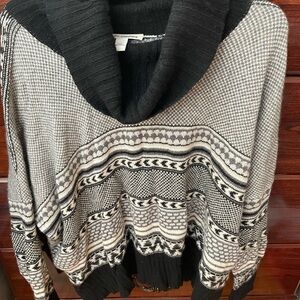 Autumn Cashmere Black and Gray Knit Sweater